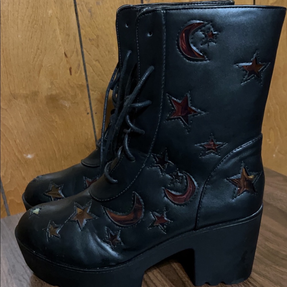 Iridescent Moon & Stars Boots
